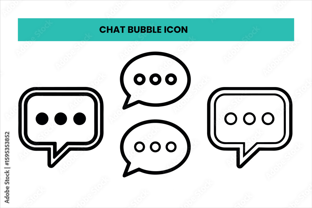Poster set of outline icons related to chat bubble icon. linear icon collection. editable stroke. vector il