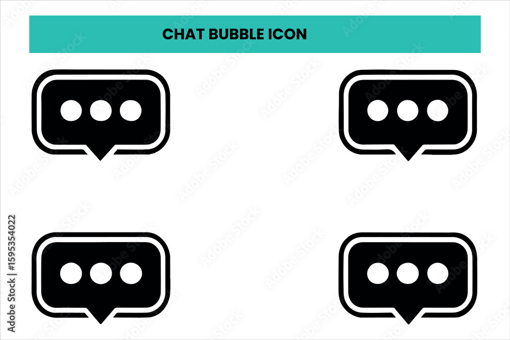 Poster set of outline icons related to chat bubble icon. linear icon collection. editable stroke. vector il