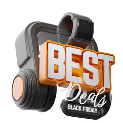 Best deals on different Black Friday items. 3D illustration.