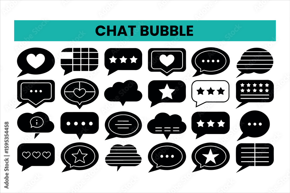 Poster set of outline icons related to chat bubble icon. linear icon collection. editable stroke. vector il