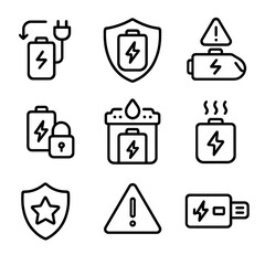 No uniform battery alert vector casing bike safety chinese icon protection overheating