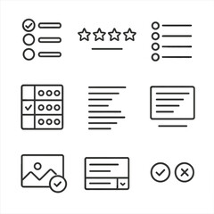 Detailed survey punctuation list no icons vector letters set icon isolated