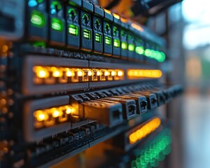 Network Server Room: High-Tech Data Center Infrastructure