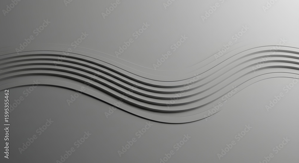 Poster abstract wavy lines pattern in shades of gray, creating a subtle and elegant background with a minim