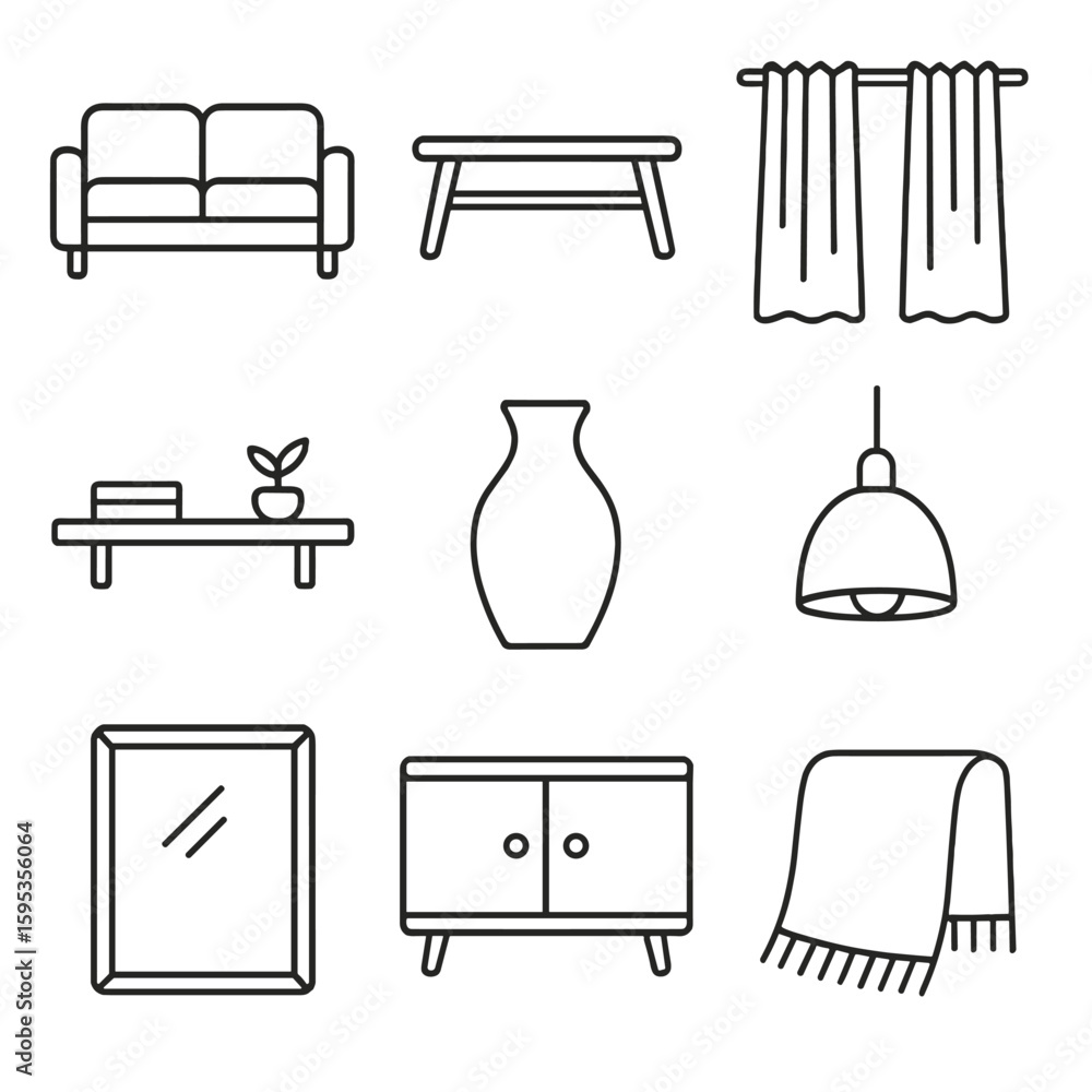 Aufkleber captions punctuation numbers characters vector icons no scandi interior uniform spaced isolated