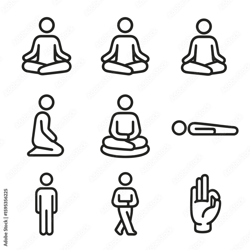 Poster captions speech per vector punctuation icon meditation grid set equally no marks