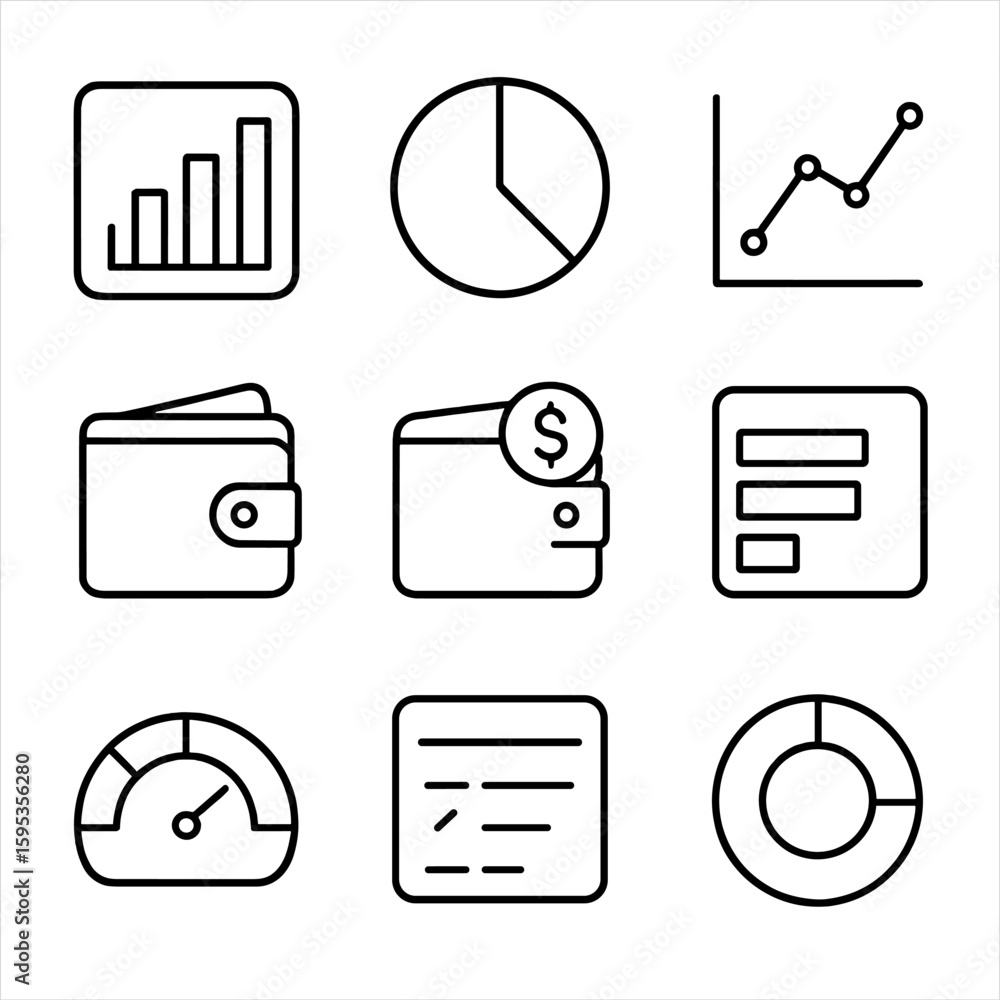 Poster breakdown no timeline app icon numbers icons typography analytics wallet grid chart