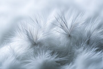 Obraz premium Close Up Fluffy White Feather with Silver Sparkle