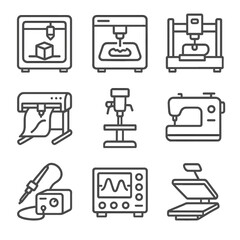 Vinyl space heat sewing cnc machine soldering maker icon press vector cutter