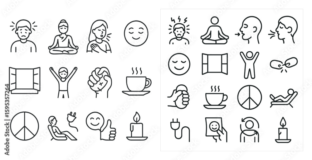 Poster the image is a collection of various symbols and icons that represent different activities and emoti