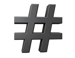 Obraz premium Bold Hashtag Symbol (#) in Clean Style, White Background