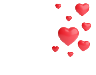 3D Heart Emoji Icon, Freisteller, Cutout