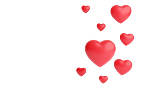 3D Heart Emoji Icon, Freisteller, Cutout