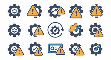 Illustrative vector representation of machinery settings and potential system warnings