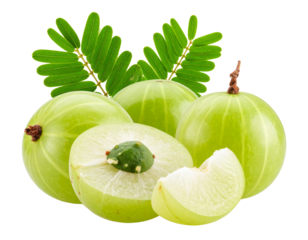  Green Amla Fruits with Natural Texture, PNG Format