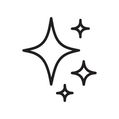 Sparkles Outline Icon Vector on White Background