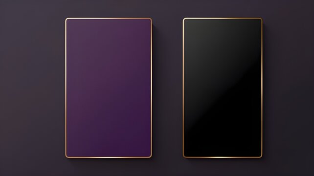 Luxury wedding invitation card template elegant background vintage design with golden frame purple card