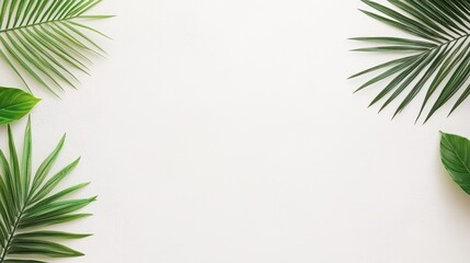 Green tropical leaves arrangement
