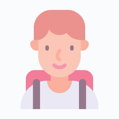 Student Vector Icon, Isolated Vector Flat Style Icon, 