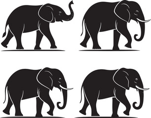 Fototapeta premium Elephant Silhouette Vector Majestic Animal Shape for Wildlife Logos and Wall Art Prints