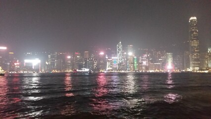 hong kong skyline at night