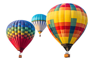 Naklejka premium a group of colorful hot air balloons isolated on AI Generated by PNG