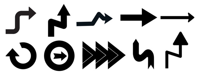Arrow icon set. Arrow vector collection. bend traffic sign vector ilustration.