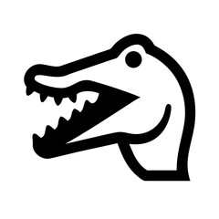 Crocodile Head Icon A Striking Reptile Silhouette for Design Projects
