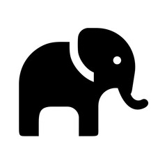 African Elephant Side View Icon Simple, Black Silhouette Vector Illustration for Logos, Websites, and Designs