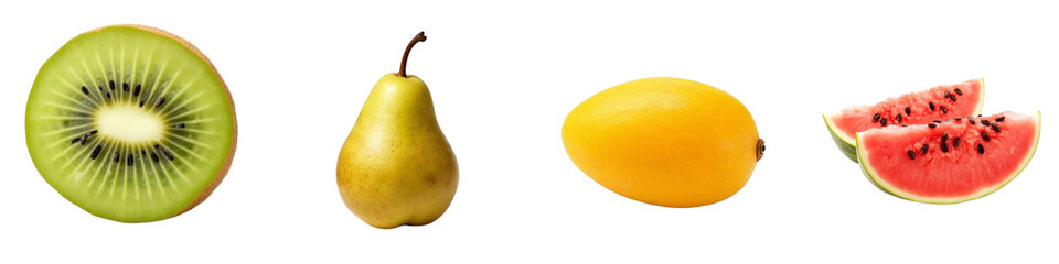 Collage of fruits on transparent background
