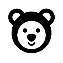 Cute Bear Face Vector Icon Minimalist Design for Animal and Nature-Themed Projects, perfect for crafting, design, and educational content