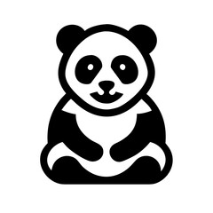 Cute Panda Sitting Minimalist Icon Design for Wildlife, Conservation, and Playful Themes -  Adorable Panda Illustration