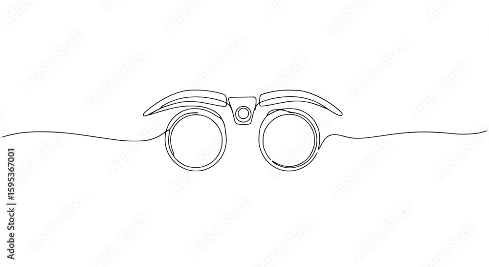 Aufkleber Single line outline vector of eyeglasses in minimal style  
