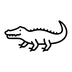 Fototapeta premium Crocodile Side Profile Illustration Simplified Black and White Design for Wildlife Enthusiasts & Graphic Projects