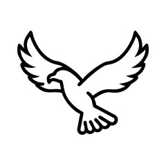 Soaring Eagle Icon Elegant Vector Design for Freedom, Wildlife, and Minimalist Symbolism, Perfect for Logos and Creative Projects (Black and White)
