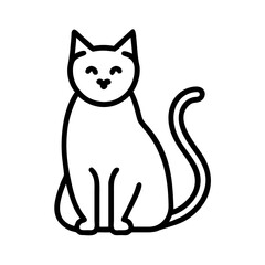 Elegant Line Art A Minimalist Cat Illustration for Creative Projects, perfect for web design, pet businesses, and charming feline themes.