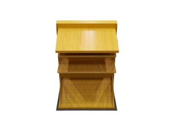 Empty golden podiums of various sizes isolated on transparent background
