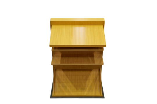 Empty golden podiums of various sizes isolated on transparent background
