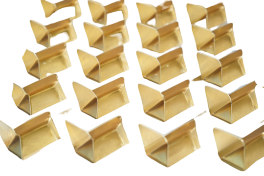 Empty golden podiums of various sizes isolated on transparent background
