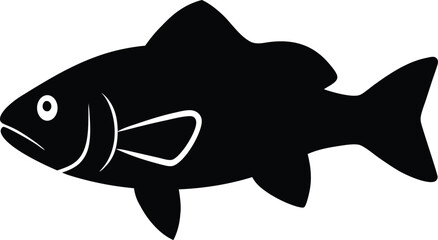 Barramundi silhouette vector art illustration