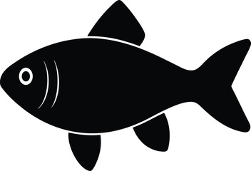 Black Molly Fish silhouette vector art illustration