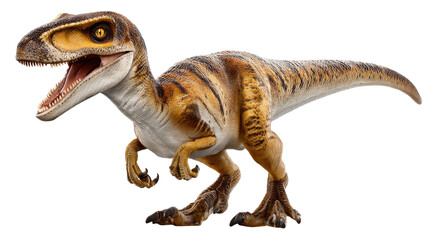Velociraptor Roaring: A fearsome Velociraptor, captured in a dynamic pose, showcasing its sharp teeth and predatory nature, this image brings to life the awe-inspiring world of dinosaurs.