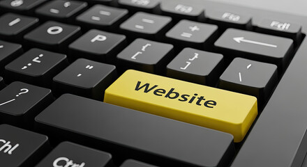 Website Button on Keyboard: Conceptual image for online presence, web development, digital marketing, and internet business solutions. Click for success!