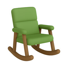 3d rocking chair icon isolated on transparent background. relaxation or home concept