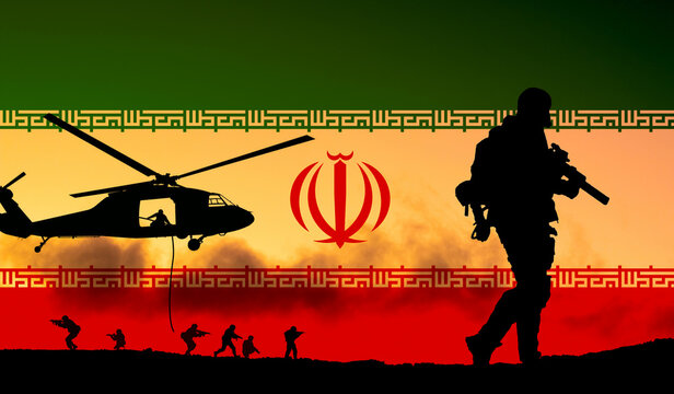 Conceptual image of war between Israel and Iran