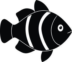 Clown Triggerfish silhouette vector art illustration