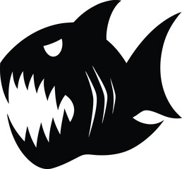 Fangtooth silhouette vector art illustration