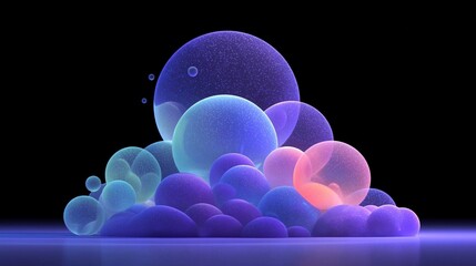 Abstract blue and purple liquid ball 