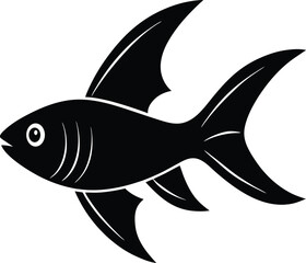 Flying Barb silhouette vector art illustration