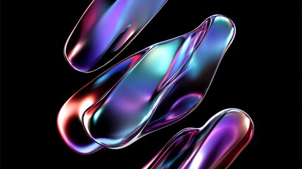 Abstract blue and purple liquid wavy shapes futuristic banner